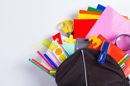 School backpack and school supplies