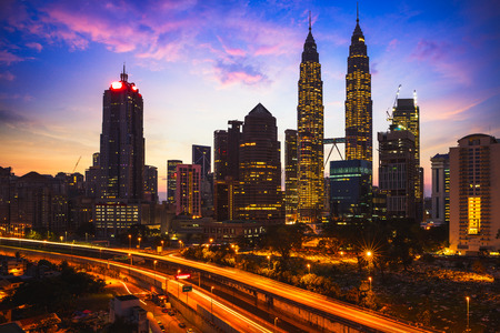 Kuala lumpur skyline in the morning malaysia