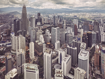 Kuala lumpur skyline color toned picture malaysia Stock Photo