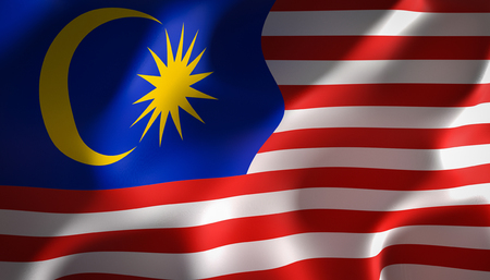 3d image render of a flag of malaysia