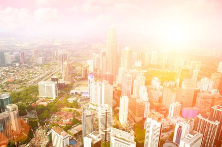 Aerial view with of kuala lumpur skyline capital city malaysia southeast asia