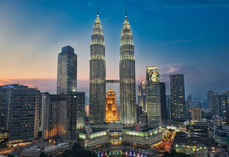 Photo of the kuala lumpur in malaysia at the sunset time Stock Photo