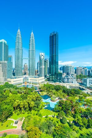 Beautiful architecture building exterior in kuala lumpur city in malaysia for travel