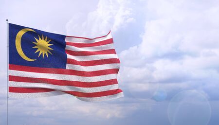 Waving flags of the world flag of malaysia 3d illustration Stock Photo