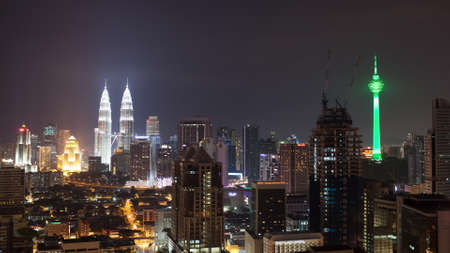 Timelapse of night kuala lumpur malaysia