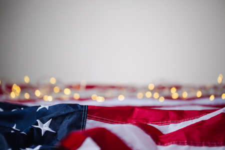 4th of july of independence day labor day united states usa flag with bokeh