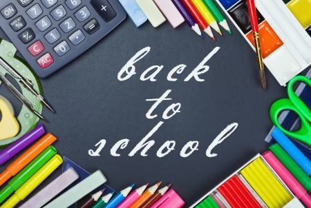 Tools for education to the school board with text back to school