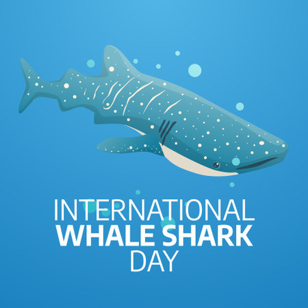 vector graphic of International Whale Shark Day good for International Whale Shark Day celebration. flat design. flyer design.flat illustration.