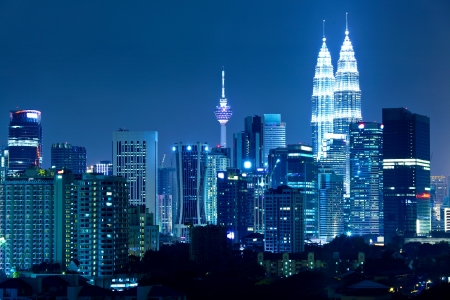 Kuala lumpur skyline at night