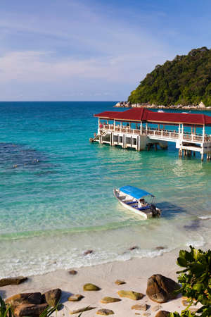 Tropical jetty on the perhentian islands malaysia