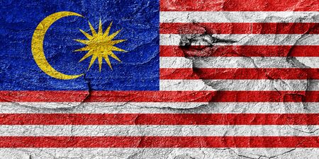 Malaysia flag with some soft highlights and folds