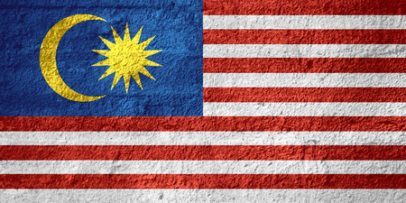 Flag of malaysia or malaysian banner on rough texture