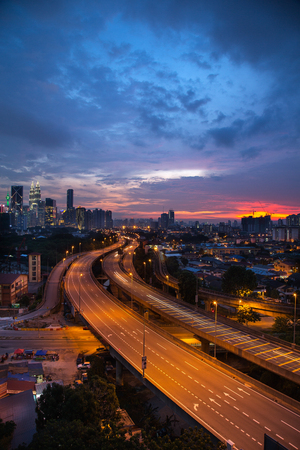 Malaysia kuala lumpur city business building area skyline tower in morning