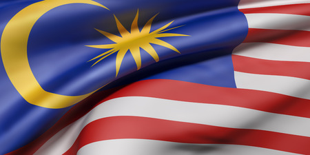 3d rendering of malaysia flag waving Stock Photo