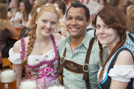 Friends enjoying oktoberfest