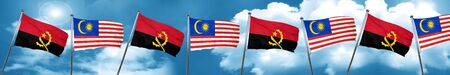 Angola flag with malaysia flag 3d rendering Stock Photo