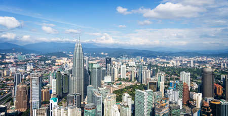 Aerial view of kuala lumpur skyline malaysia