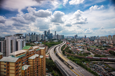 Aerial photo clouds at kuala lumpur city