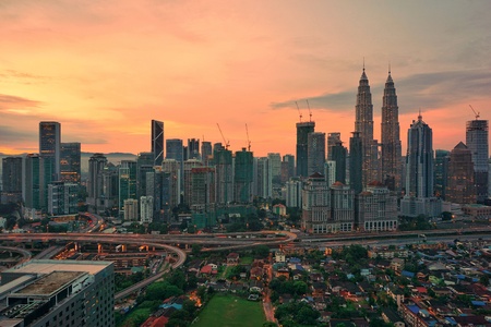 Top view of kuala lumper skyline at twilight Stock Photo