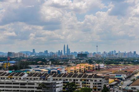 Aerial view of the skyline of kuala lumpur from the batu caves in malaysia Stock Photo