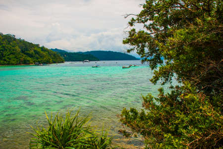 Beautiful landscape view from the island of sapi with views of the sea and the island of gaia sabah malaysia Stock Photo