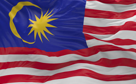 National flag of the malaysia waving in the wind 3d render